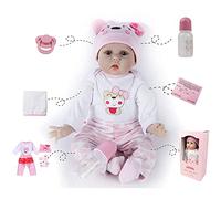 ZIYIUI Reborn Poupée Bébé Lifelike 22 Pouces /55cm Jeune Enfant Vinyle de Silicone Souple Simulation Nouveau-Né Réalité Cadeau de Noël Jouet magnétique for Age 3+