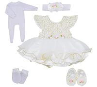 ZIYIUI Vêtements de Poupée pour New Born Baby Poupée Robe Blanche 45-55 CM Nouveau-né Bébé Poupée Fille
