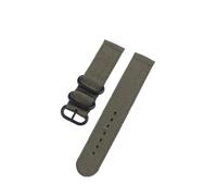 ZIYIWANG Bracelet de montre en nylon tissé, résistant à l'eau, amovible et remplacement, 18, 20, 22, 24 mm(Green-black buckle,22mm)