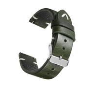 ZIYIWANG Bracelet de montre universel en cuir vieilli, 18 mm, 19 mm, 20 mm, 22 mm, style rétro, avec boucle à dégagement rapide, accessoire for montre homme(Green,18mm)