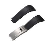ZIYIWANG Bracelet de plongée en silicone for homme, 20 mm, compatible avec fermoir de réglage fin de 16 mm(Black)
