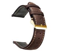 ZIYIWANG Bracelet en cuir ciré style rétro, type à dégagement rapide, 14 mm, 16, 18, 20, 22, 24(Dark Brown 3,22mm)