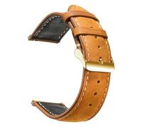 ZIYIWANG Bracelet en cuir ciré style rétro, type à dégagement rapide, 14 mm, 16, 18, 20, 22, 24(Toffee Brown 3,16mm)