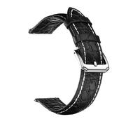 ZIYIWANG Bracelet en cuir de 18 à 22 mm avec fermoir crochet métal, style rétro et professionnel(Circular Black White,21mm)