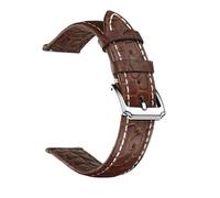 ZIYIWANG Bracelet en cuir de 18 à 22 mm avec fermoir crochet métal, style rétro et professionnel(Circular Brown White,18mm)