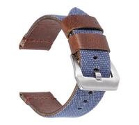 ZIYIWANG Bracelet en cuir et nylon 20 mm, 22 mm, 24 mm, en tissu denim, interchangeable for hommes et femmes(Blue,24mm)