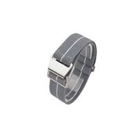 ZIYIWANG Le bracelet élastique en nylon est compatible avec des largeurs d'attache de 18 mm, 20 et 22 tissu un rétro adapté aux hommes femmes(Grey White,22MM_STEEL BUCKLE)