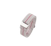 ZIYIWANG Le bracelet élastique en nylon est compatible avec des largeurs d'attache de 18 mm, 20 et 22 tissu un rétro adapté aux hommes femmes(Grey Red,18MM_BLACK BUCKLE)