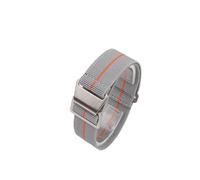 ZIYIWANG Le bracelet élastique en nylon est compatible avec des largeurs d'attache de 18 mm, 20 et 22 tissu un rétro adapté aux hommes femmes(Light Grey Orange,20MM_STEEL BUCKLE)
