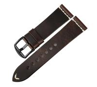 ZIYIWANG Oil Wax Leather Strap With A Retro Distressed Style Compatible With 20mm 22mm And 24mm Watch Ear Widths Quick Detachable Piece Compatible With Most Wristwatches(Dark Brown B,20mm)