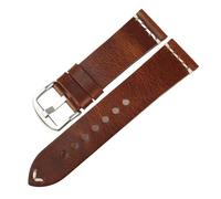 ZIYIWANG Oil Wax Leather Strap With A Retro Distressed Style Compatible With 20mm 22mm And 24mm Watch Ear Widths Quick Detachable Piece Compatible With Most Wristwatches(Light Brown S,20mm)