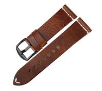 ZIYIWANG Oil Wax Leather Strap With A Retro Distressed Style Compatible With 20mm 22mm And 24mm Watch Ear Widths Quick Detachable Piece Compatible With Most Wristwatches(Light Brown B,24mm)