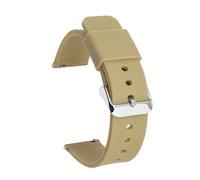 ZIYIWANG Quick release Silicone Strap Waterproof Rubber 14mm To 24mm(Cream color silver,21mm)