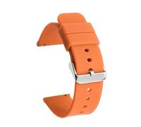 ZIYIWANG Quick release Silicone Strap Waterproof Rubber 14mm To 24mm(Orange silver,21mm)