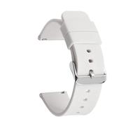 ZIYIWANG Quick release Silicone Strap Waterproof Rubber 14mm To 24mm(White Silver,18mm)