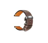 ZIYIWANG Retro Leather Strap Compatible With 18mm To 24mm Watch Ear Width Quick Release Butterfly Clasp Chain Compatible With Men's Business Casual Straps(CoffeeButterflyClasp,21mm)