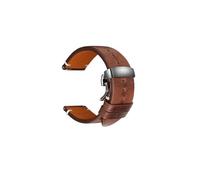 ZIYIWANG Retro Leather Strap Compatible With 18mm To 24mm Watch Ear Width Quick Release Butterfly Clasp Chain Compatible With Men's Business Casual Straps(Brown ButterflyClasp,24mm)