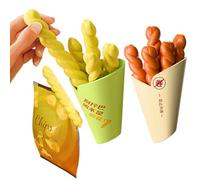 Ziyonix 10 Pièces Pince Sachet Alimentaire, 13 x 2 cm Fermeture Sachet Alimentaire Clip Fermeture Cuisine Réutilisable Pince Sachet Cuisine pour Snack, Café, Sacs de Conservation (Marron+Jaune)