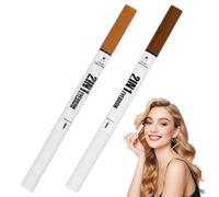 Ziyonix 2-in-1 Crayon Sourcil Imperméable Feutre Sourcil Crayon à Sourcils à Double Extrémité avec 4 Conseils à l'eau et Pinceau & Longue Durée Tattoo Brow, Marron, Marron Clair