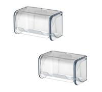 Ziyonix 2 Pcs Porte Brosse à Dents Mural avec Couvercle Support Mural Auto-adhésif à 2 Fentes Support de Brosse à Dents électrique Support Brossette Sans Perçage pour Salle de Bain (Gris)