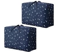 Ziyonix 2 Pièces Grands Sacs de Rangement 105L Housse Rangement Couette avec Fermetures éclair Sac de Rangement Vetement Sacs de Déménagement Imperméables pour Oreillers Couettes Couvertures