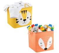 Ziyonix 2 Pièces Panier à Linge Rangement avec Poignées, Pliable Paniere a Linge en Toile et en Lin, Panier Rangement BéBé, Bac a Jouet Enfant, Imperméable et Épaissi 12.6"