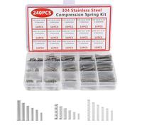 Ziyonix 240 Pièces Kit de Ressorts de Compression, 15 Tailles de Mini Ressorts en Acier Inoxydable, Kit de Ressort en Spirale, Assortiment de Petits Ressort pour Bricolage Craft Réparation