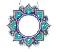 Ziyonix 5D Diamond Painting Mirror, Miroir de Maquillage Mandala Miroir Cosmétique Mandala DIY Bricolage Diamant Peinture Miroir Kit pour Decoration Chambre Murale Filles 5 6 7 8 9 10 11 12 Ans (D)