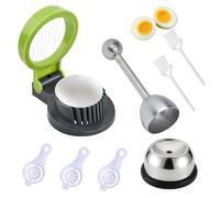 Ziyonix 8 Pièces Coupe Oeufs, 1 Coupe Oeuf à la Coque, 1 Casse Oeuf Inoxydable, 1 Pique-œufs, 3 Separateur Oeuf, 2 Nettoyeurs d'Oeufs Convient pour La Cuisine, Le Restaurant, Le Bar