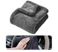 Ziyonix Chiffon Microfibre Séchage Voiture, Épaississement Double Face Serviette de Sechage pour Voiture Moto et Vélo, Super Absorbant Aucun dommage à la Peinture, Gris (40 * 60cm)