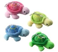 Ziyonix Lot de 4 Porte-Clés Tortue, 8 cm, Peluche Mignonne, Pendentif Tortue, Cadeau Décoratif ou Sac à Dos, pour Femmes et Filles