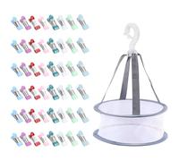Ziyonix Pince a Linge, 48 Pcs Pinces à Linge Antiglissantes Epingle a Linge avec Un Panier de Stockage, ne Laisse Aucune Trace Multicolores Clips pour Serviettes Vêtements Chaussettes (8Couleurs)