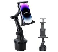 Ziyonix Support Tablette Voiture Gobelet Porte, Universel Fixation Tasse Auto avec Base Extensible Bras Télescopique Support iPad Voiture 360° Rotation pour iPad Pro/Air Galaxy Tab iPhone 4-13" Table
