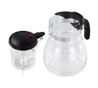 Ziyonix Théière en Verre avec Infuseur Amovible, 1.8L Théière en Verre Résistant à la Chaleur, Brasseur de Thé avec Crépine, Pichet Filtrant pour Thé Kungfu et Café