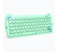 ZIYOU LANG 3060i Clavier sans Fil Rétro, Cute Chat Clavier Bluetooth Silencieux, Typewriter Rétro Round Keycap, Compact 84 Clés, QWERTY, Connexion Multi-Dispositifs pour PC Laptop Mac-Vert