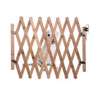 ZIYUMI Foldable Pet Safety Gate Barrier, Retractable Dog Sliding Door Wooden Expanding Fence Mobile and Movable Guard Door Fence for Small Medium Dog