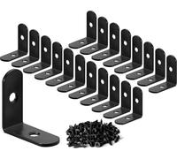 ZiYuya 20pcs équerres d'angle à angle droit, Equerre de Fixation 90 degrés, Equerre d'assemblage, Équerre de Fixation en Forme de L, Équerre de Fixation en Métal, Angle Droit Support noir 30mm x 30mm
