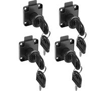 ZiYuya 4PCS serrures à came avec ifférente, serrure d'armoire, serrure de boîte aux lettres, serrure de tiroir, serrure de porte de meubles de maison de casier de placard (noir)