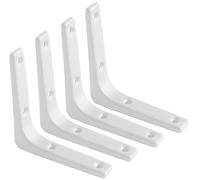 ZiYuya 4pcs Support Etagère Murale Fixation Flottante Support, Tablette Support Dissimulé, Equerre Charge Lourde en Métal L Support Etagère Murale pour étagère support d'angle mural Blanc 3 Inch