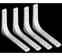 ZiYuya 4pcs Support Etagère Murale Fixation Flottante Support, Tablette Support Dissimulé, Equerre Charge Lourde en Métal L Support Etagère Murale pour étagère support d'angle mural Blanc 3 Inch