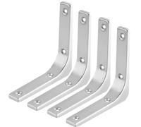 ZiYuya 4pcs Support Etagère Murale Fixation Flottante Support, Tablette Support Dissimulé, Equerre Charge Lourde en Métal L Support Etagère Murale pour étagère support d'angle mural Blanc 4 Inch