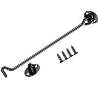 ZiYuya crochets et œillets en acier inoxydable, crochet porte Loquet Porte Crochet Cabine Robustes Serrure de Porte de Grange crochets de porte de grange crochet et loquet à œillet 12 Inch noir