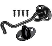 ZiYuya crochets et œillets en acier inoxydable, crochet porte Loquet Porte Crochet Cabine Robustes Serrure de Porte de Grange crochets de porte de grange crochet et loquet à œillet 4 Inch noir