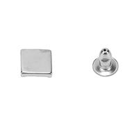 Ziyvural Clous Plats Argentés pour Travail du Cuir, 7mm Rivets en Fer | 250 Sets, Fer Massif avec Finition Polie, pour Réparation de Sacs/jeans/vestes, Installation Rapide au Tapotement, sans