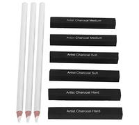 Ziyvural Crayons de Charbon avec Bâtons de Graphite pour Croquis | Outils D'art en Bois et Graphite, Idéaux pour Illustration, Portrait, Nature Morte, Paysage et Coloriage, Traits Audacieux