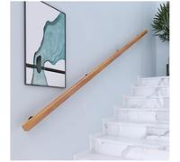 ZIZENG 200cm/78.7In, Main Courante D'escalier en Bois Rampe Escalier Main Courante, Main Courante en Bois Murale avec Support Mural Métalliques pour Les Escaliers Intérieurs et Extérieurs