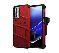ZIZO Bolt Bundle Coque pour Moto g Stylus 5G (2022) avec protecteur d'écran et béquille - Rouge