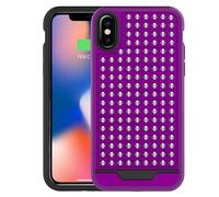 Zizo Coque Hybride pour iPhone X Rigide et Antichoc à Relief Diamanté Violet