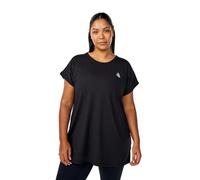 Zizzi Active by T-shirt long à manches courtes pour femme Grandes tailles 42-60, Noir , 50-52 grande taille