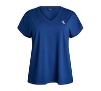 Zizzi Active by T-shirt pour femme avec col en V Taille 42-60 - Grande taille Vêtements pour femme, Estate Blue., 54-56 grande taille